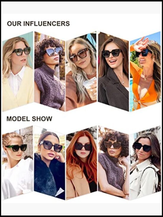 Oversized Polarized Sunglasses, Big Square Trendy Shades, UV Protection, main image 5